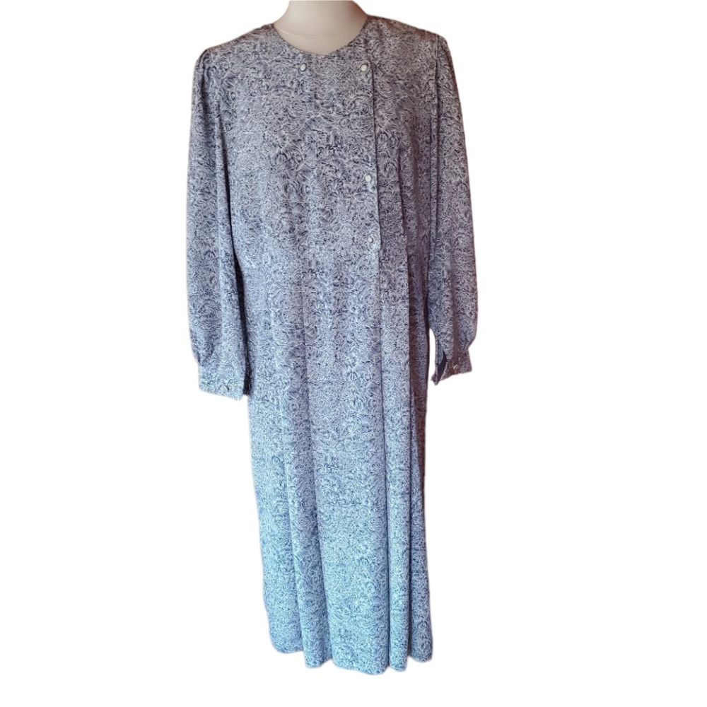 1980s Lucky Fashion Navy & White Dress